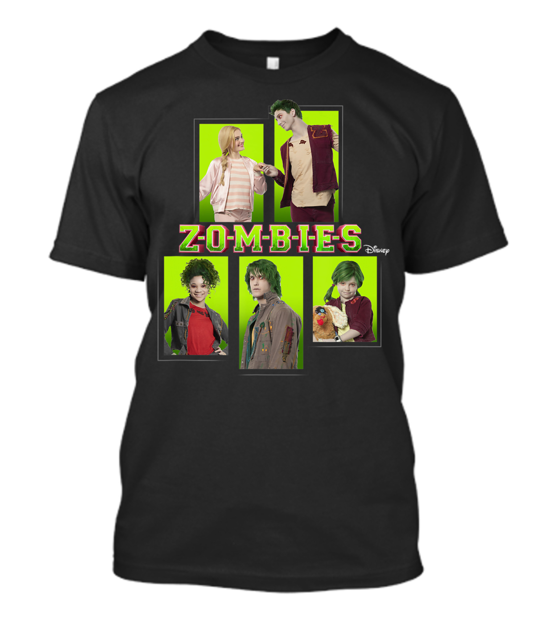 Disney Zombies Character Collage With Zomb5 Cast T-Shirt