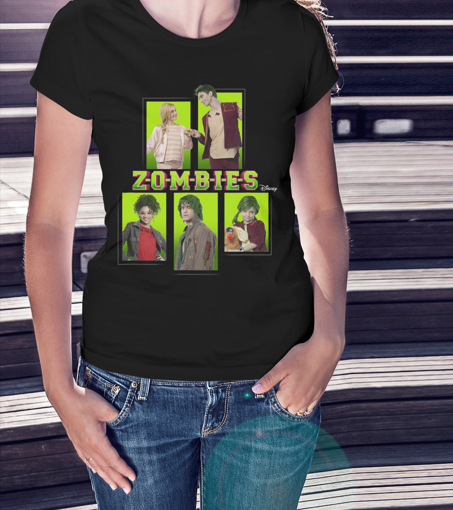 Disney Zombies Character Collage With Zomb5 Cast T-Shirt