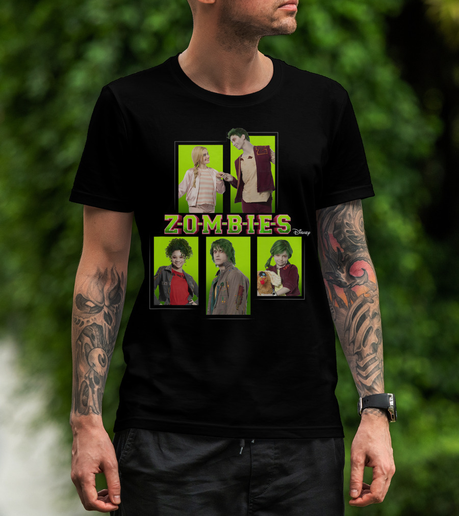 Disney Zombies Character Collage With Zomb5 Cast T-Shirt