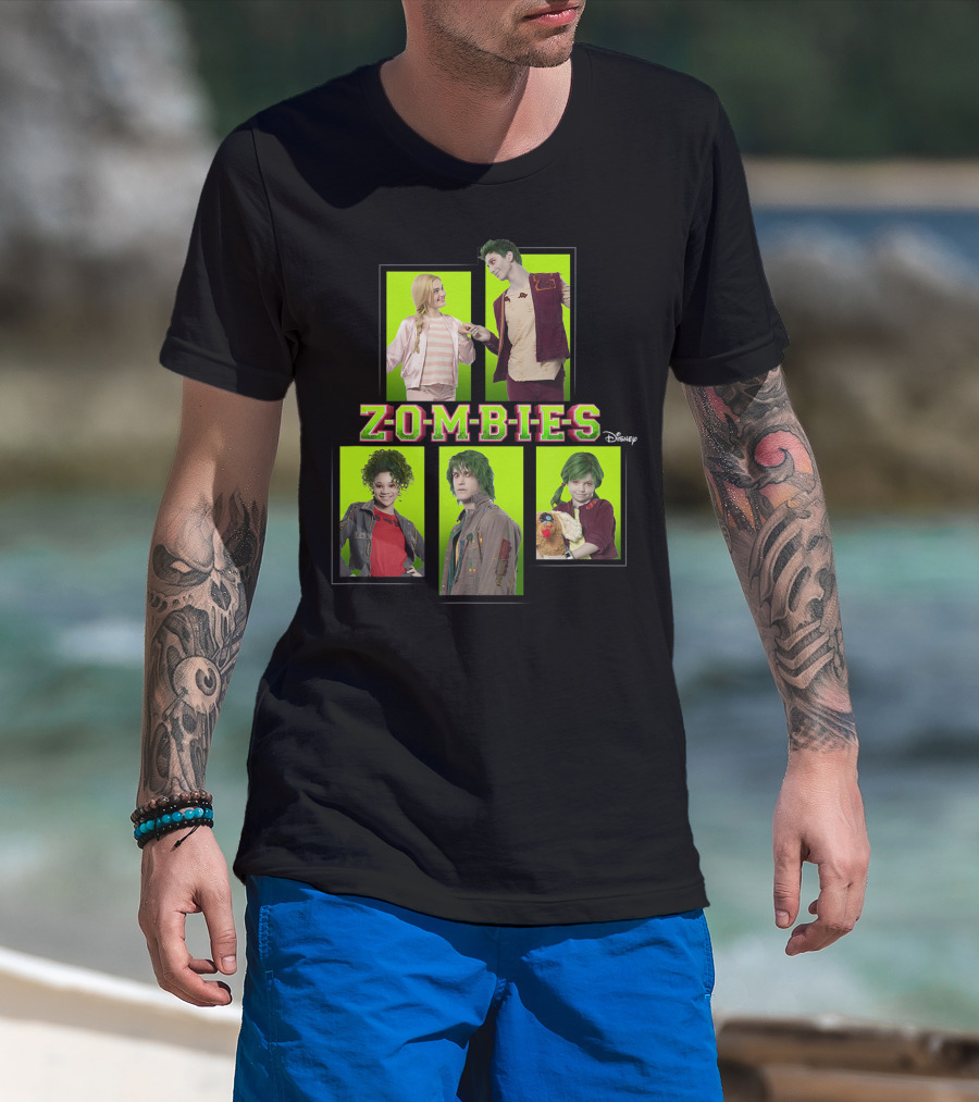 Disney Zombies Character Collage With Zomb5 Cast T-Shirt