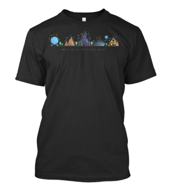 Meet Me At My Happy Place Spaceship Mountain Castle Adventure T-Shirt