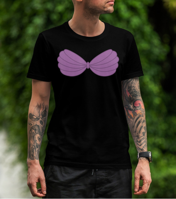 Mermaid Purple Seashell Bra Cartoon T-Shirt