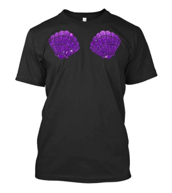 Festival Mermaid Purple Seashell Top Bra Party T-Shirt