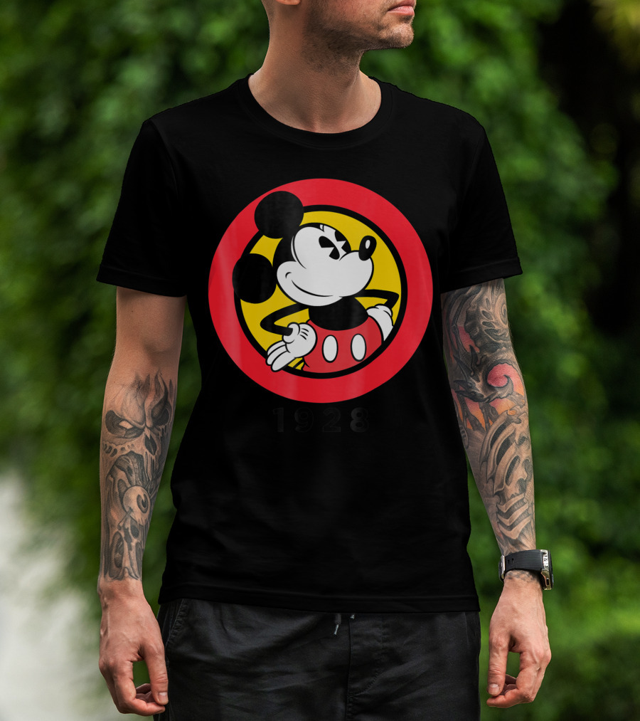 Mickey Mouse Vintage Logo 1928 Circle T-Shirt