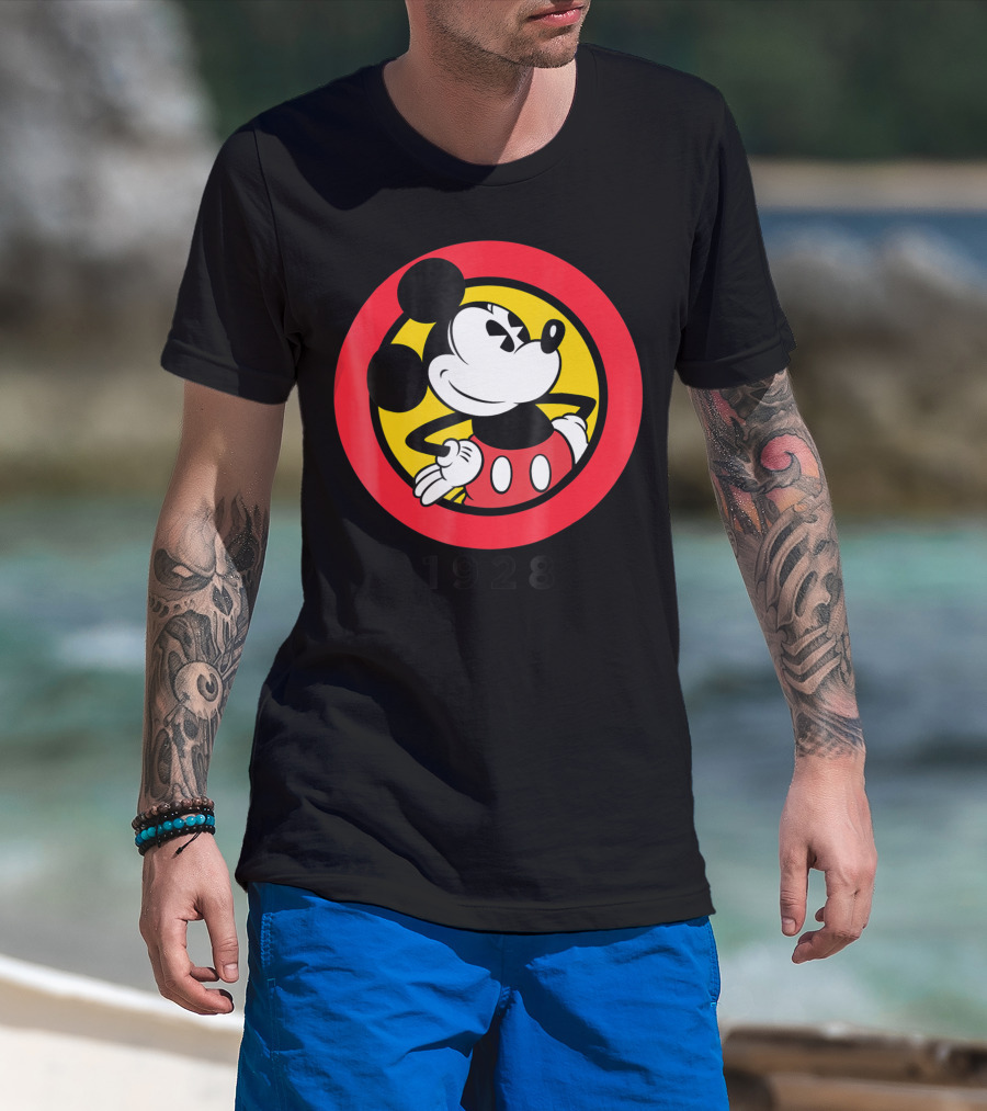 Mickey Mouse Vintage Logo 1928 Circle T-Shirt