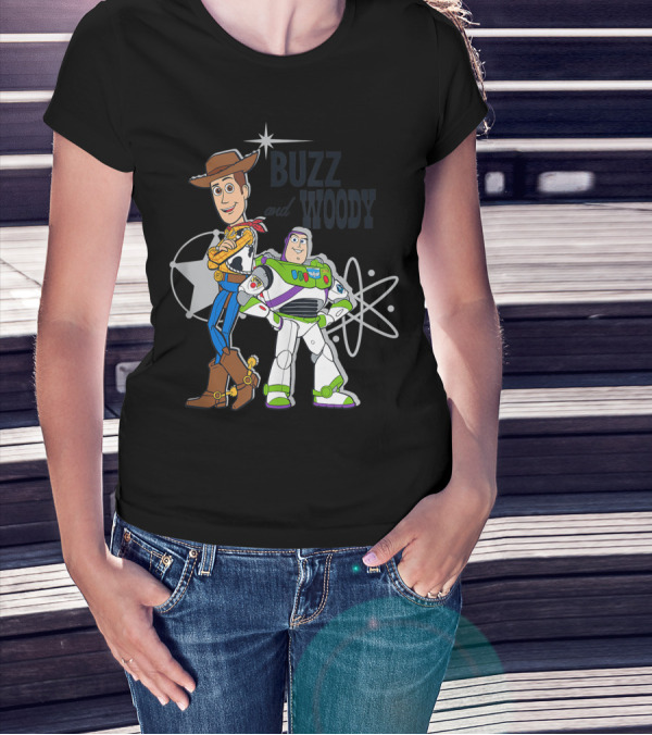 Buzz And Woody Pixar Toy Story Retro Style Iconic Duo T-Shirt