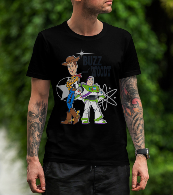 Buzz And Woody Pixar Toy Story Retro Style Iconic Duo T-Shirt