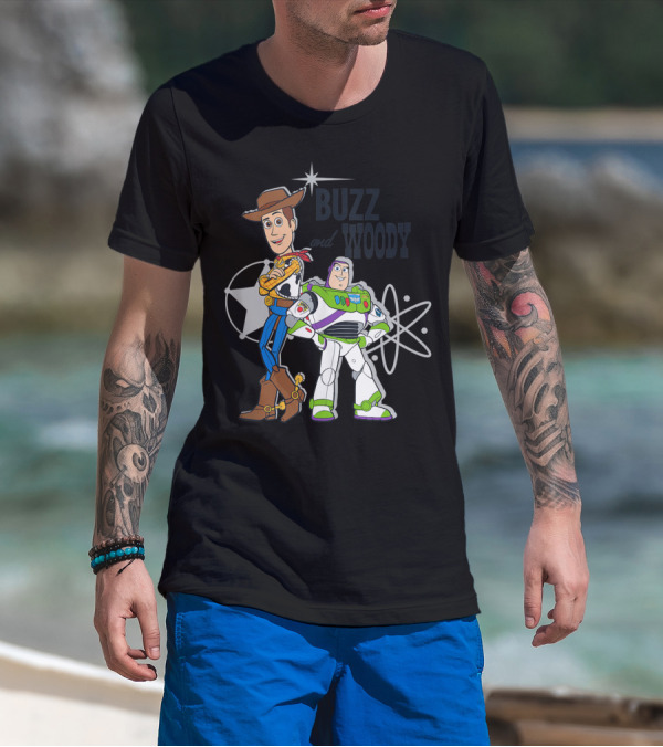Buzz And Woody Pixar Toy Story Retro Style Iconic Duo T-Shirt