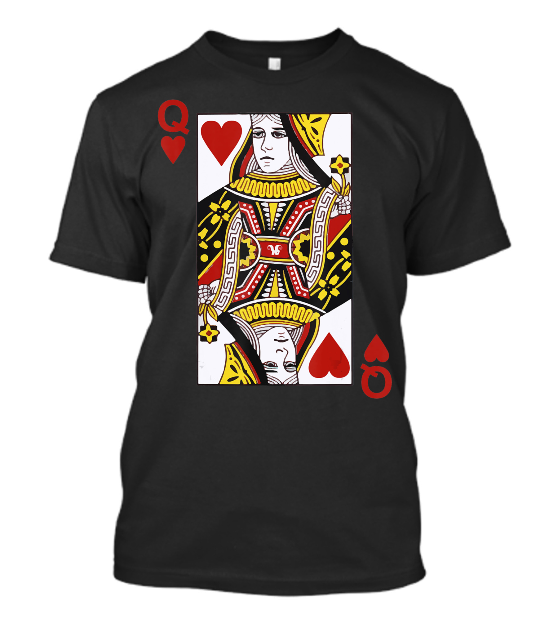 Queen Of Hearts Blackjack Cards Poker 21 Q Couple Card T-Shirt