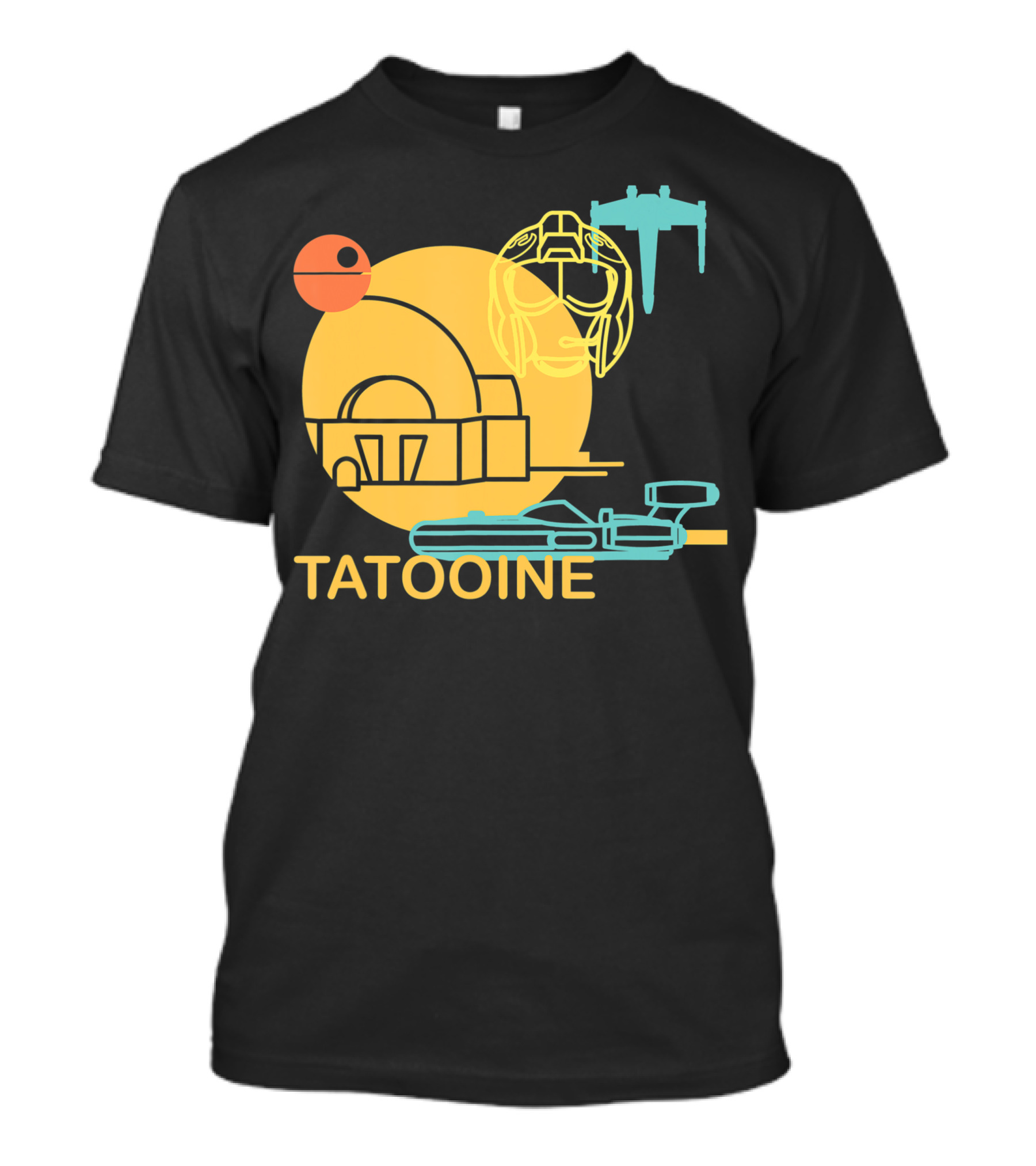 Star Wars Tatooine X-Wing Pilot Helmet Drawing T-Shirt