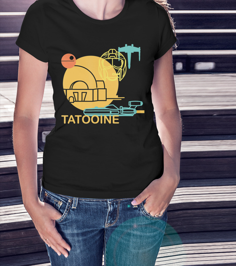 Star Wars Tatooine X-Wing Pilot Helmet Drawing T-Shirt