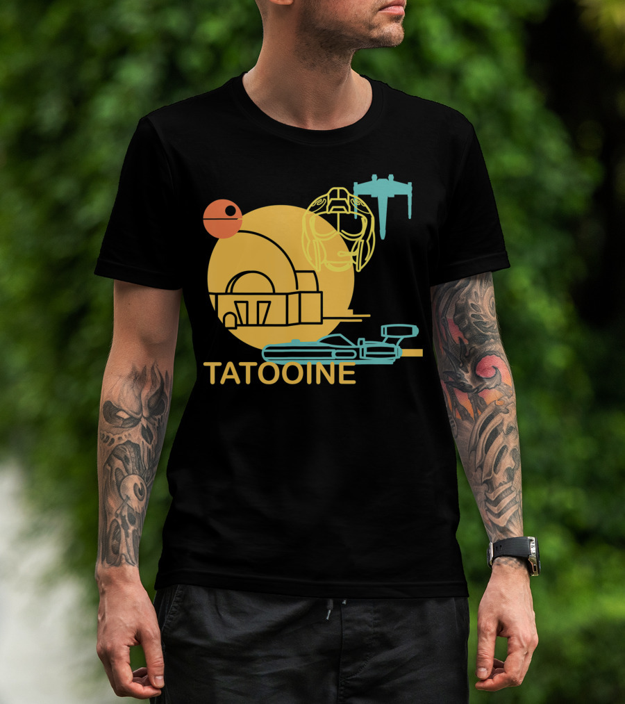 Star Wars Tatooine X-Wing Pilot Helmet Drawing T-Shirt
