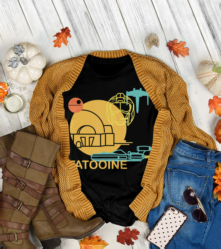 Star Wars Tatooine X-Wing Pilot Helmet Drawing T-Shirt