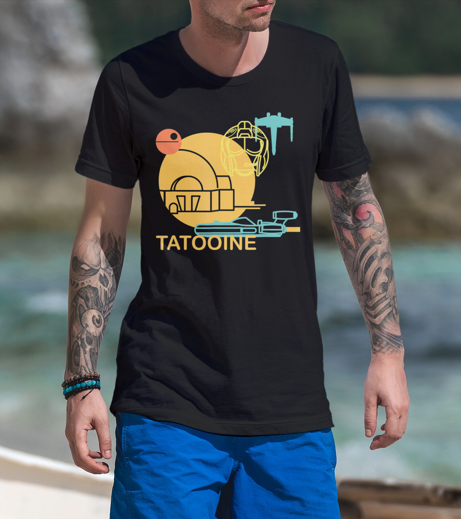 Star Wars Tatooine X-Wing Pilot Helmet Drawing T-Shirt