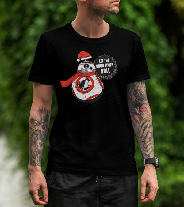 Star Wars BB-8 Let The Good Times Roll Holiday Santa Hat Scarf T-Shirt