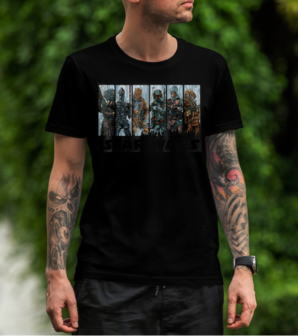 Star Wars Bounty Hunters Guild Featuring Iconic Characters T-Shirt