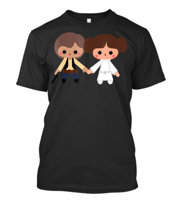 Star Wars Han Solo Princess Leia Cute Cartoon Style Characters T-Shirt