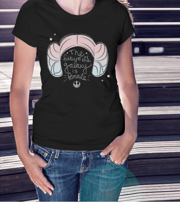 Star Wars Leia Buns The Future Of The Galaxy Is Female Rebel Alliance T-Shirt