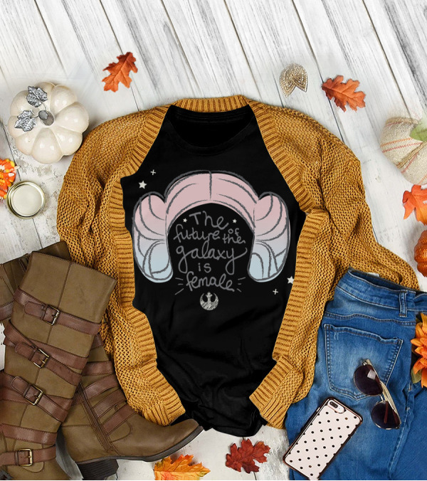 Star Wars Leia Buns The Future Of The Galaxy Is Female Rebel Alliance T-Shirt
