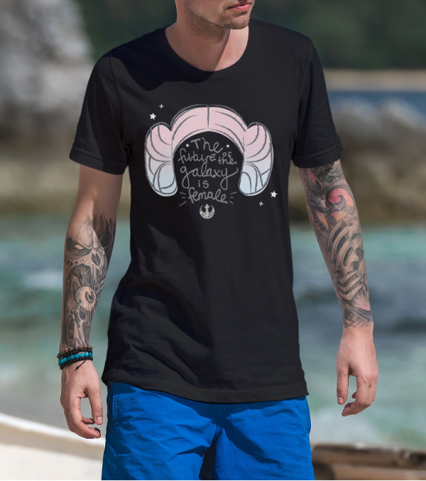Star Wars Leia Buns The Future Of The Galaxy Is Female Rebel Alliance T-Shirt