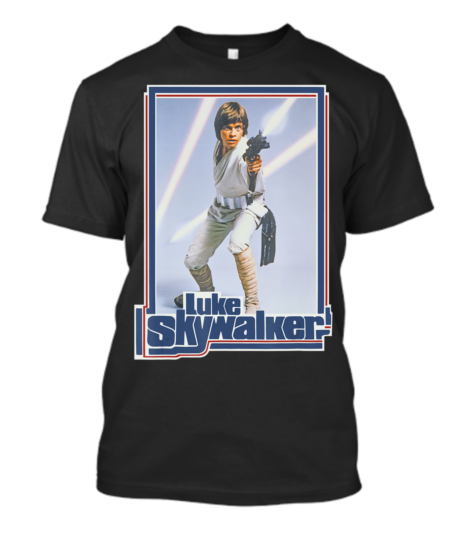 Star Wars Luke Skywalker 1970s Style Retro Laser Blaster Image T-Shirt