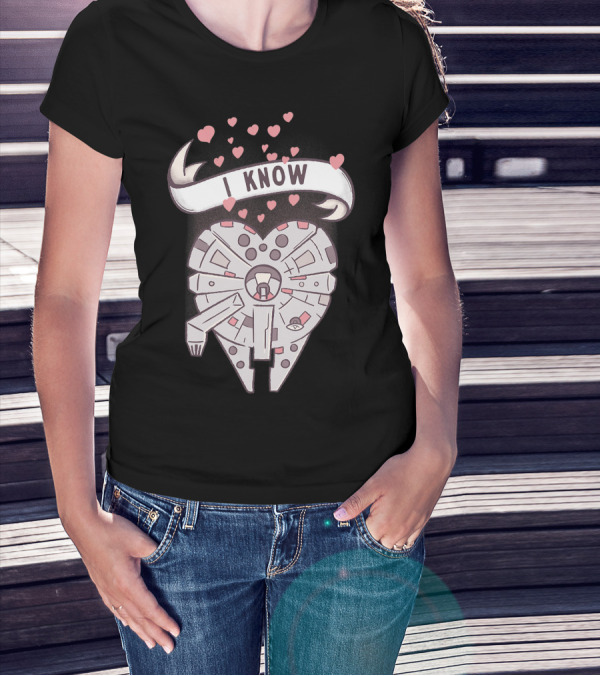Star Wars Millennium Falcon I Know Valentine's Day Hearts T-Shirt