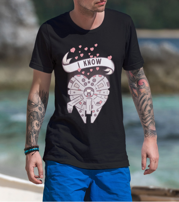 Star Wars Millennium Falcon I Know Valentine's Day Hearts T-Shirt