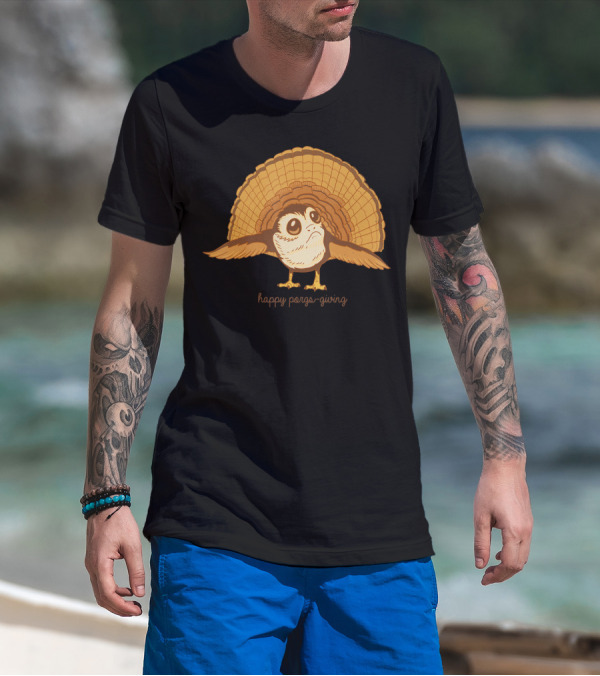 Star Wars The Last Jedi Porg Happy Porgs Giving Happy Porgs-Giving T-Shirt