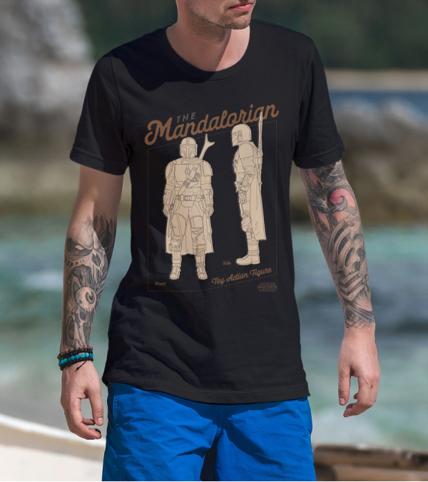 The Mandalorian Star Wars Front Side Toy Action Figure T-Shirt