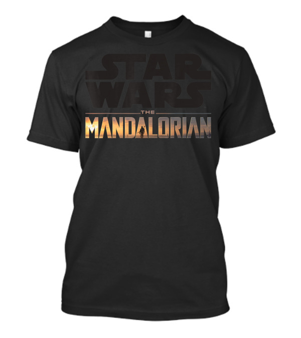 Star Wars The Mandalorian Logo Silhouette Scene T-Shirt