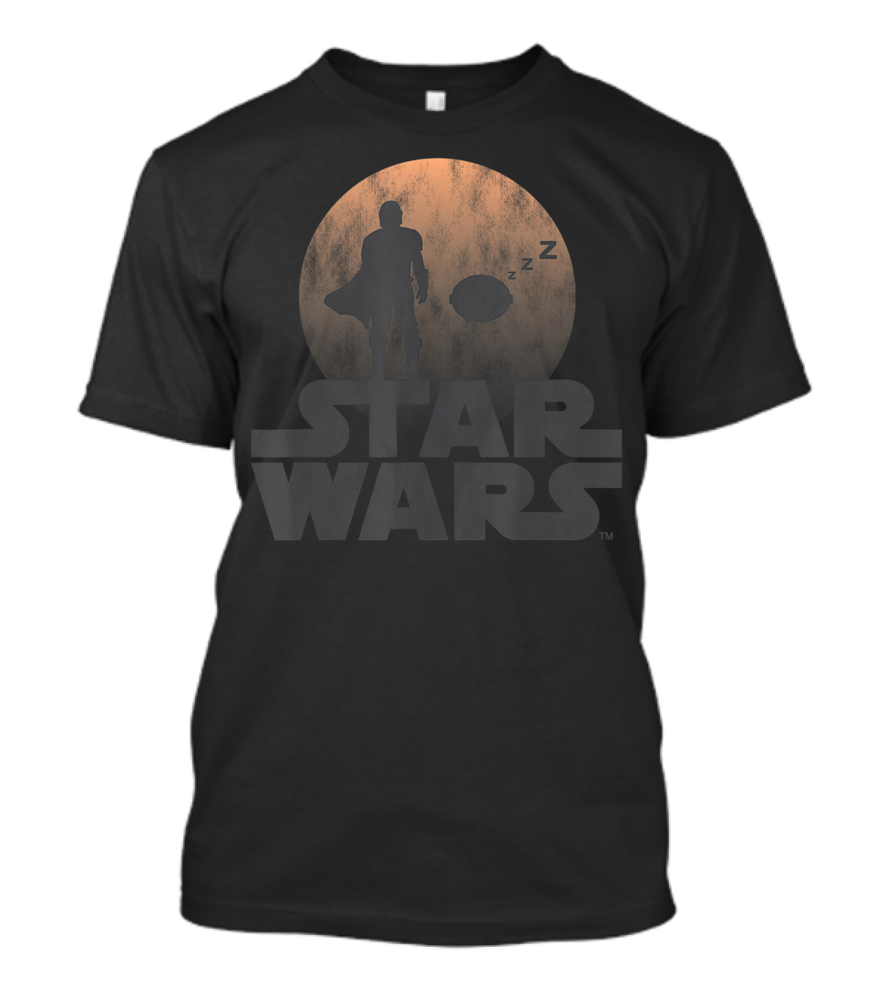 Star Wars The Mandalorian Sleeping Child Silhouette Moon ZZZ T-Shirt