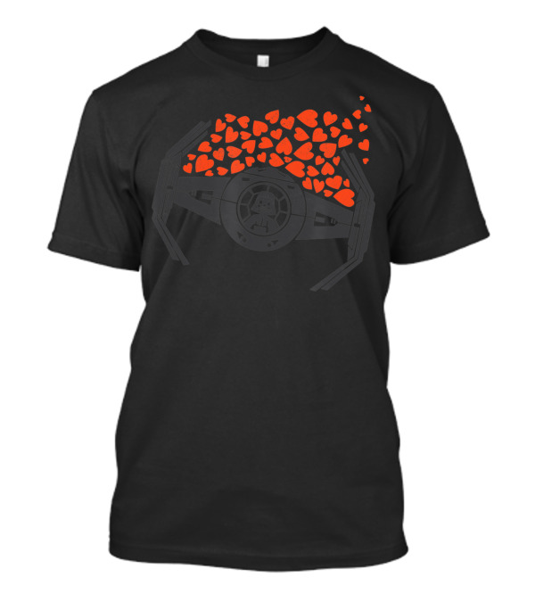 Star Wars Darth Vader Tie Fighter Valentine's Day Hearts T-Shirt