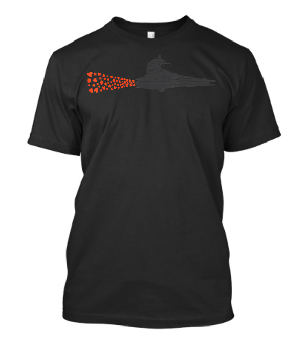 Star Wars Valentines Day Star Destroyer Hearts Trail T-Shirt
