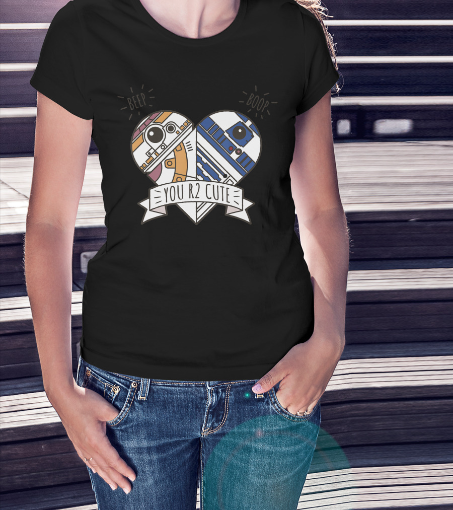 Star Wars Valentines You R2 Cute Beep Boop Heart Droids T-Shirt