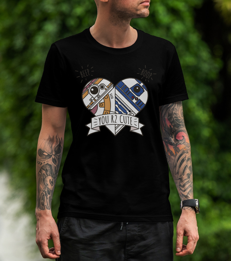 Star Wars Valentines You R2 Cute Beep Boop Heart Droids T-Shirt