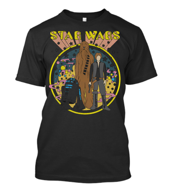 Star Wars Vintage Psych Rebels Chewbacca Han Solo R2-D2 T-Shirt