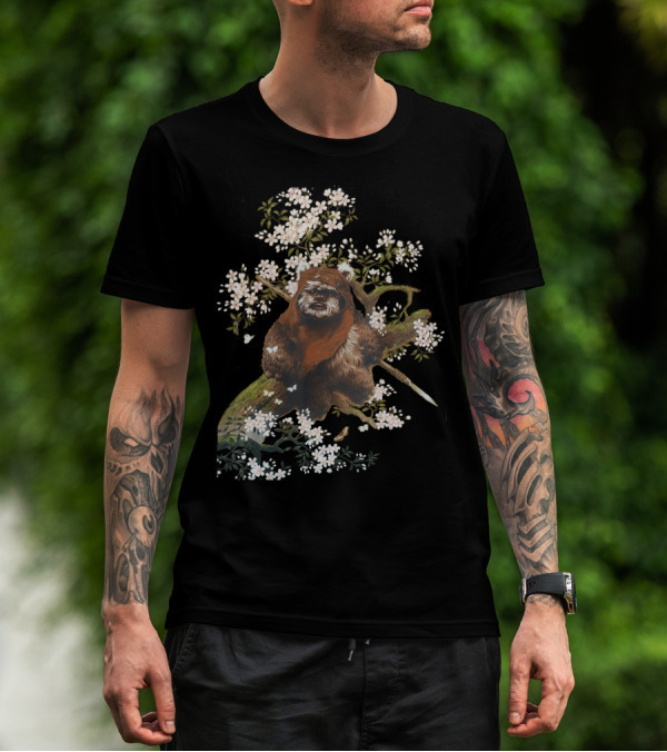 Star Wars Wicket Ewok Amidst Blossoming Tree T-Shirt