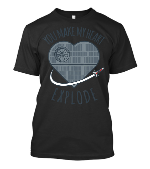Star Wars You Make My Heart Explode Valentine's Day Millennium Falcon X-Wing T-Shirt