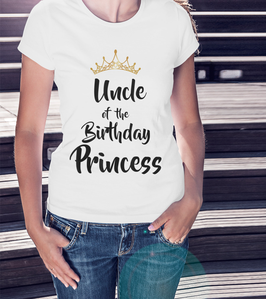 Uncle Of The Birthday Princess With Gold Crown T-Shirt