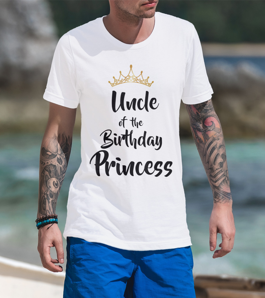 Uncle Of The Birthday Princess With Gold Crown T-Shirt