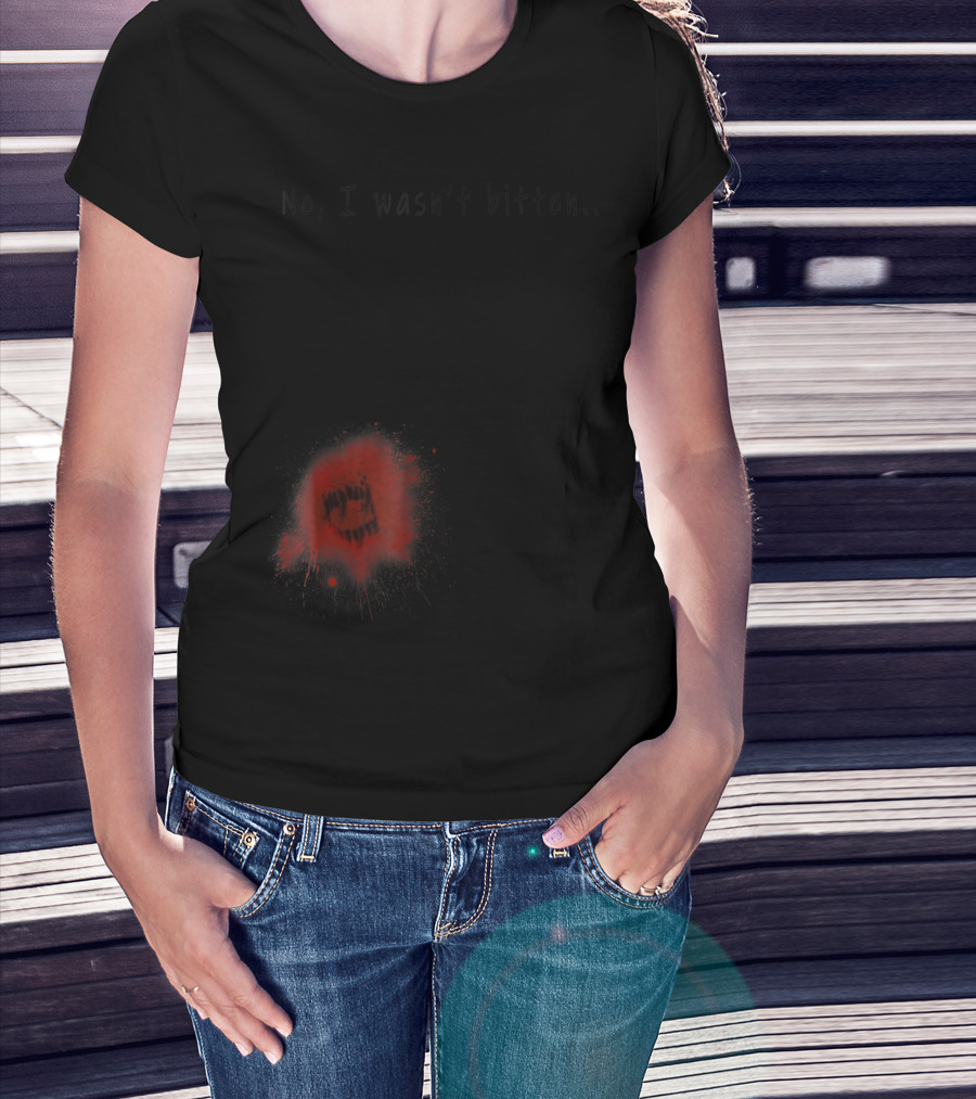 No I Wasn't Bitten Zombie Bite Halloween Injury T-Shirt
