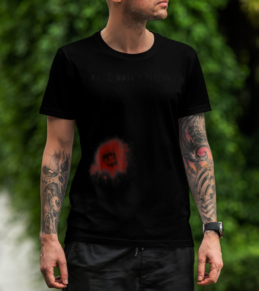 No I Wasn't Bitten Zombie Bite Halloween Injury T-Shirt