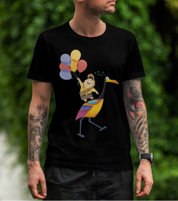 Disney Pixar Up Russell Riding Kevin With Balloons T-Shirt