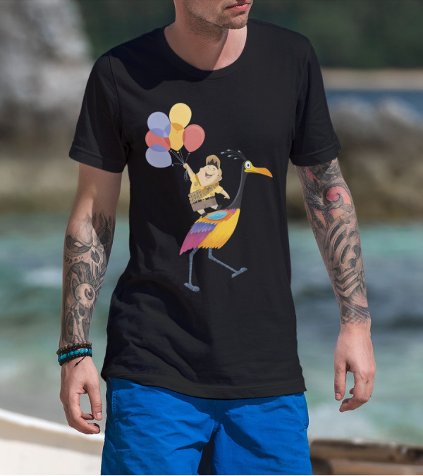 Disney Pixar Up Russell Riding Kevin With Balloons T-Shirt