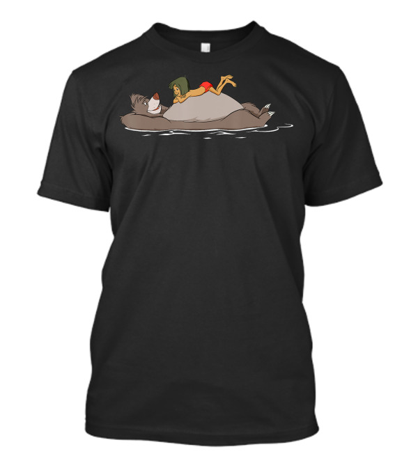 Disney The Jungle Book Mowgli Baloo Relaxing Floating T-Shirt