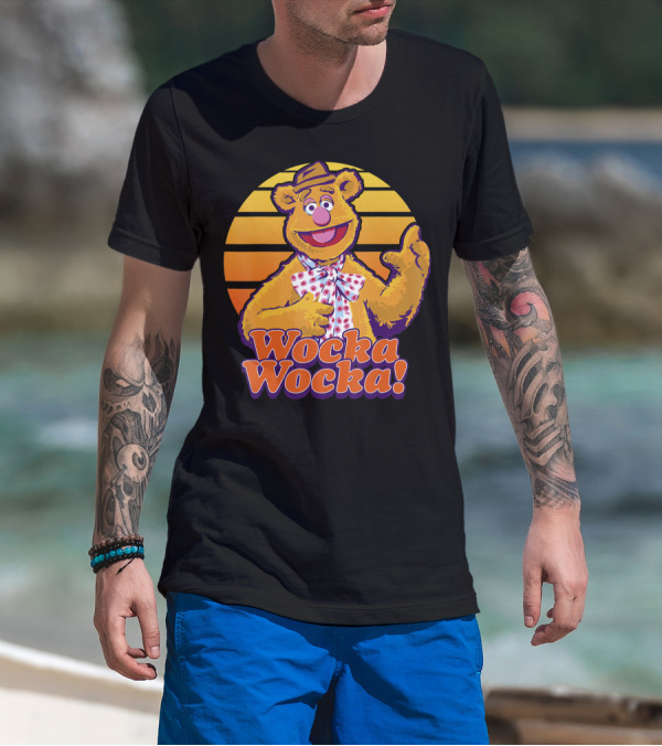 Disney The Muppets Fozzie Bear Wocka Wocka Sunset Circle T-Shirt