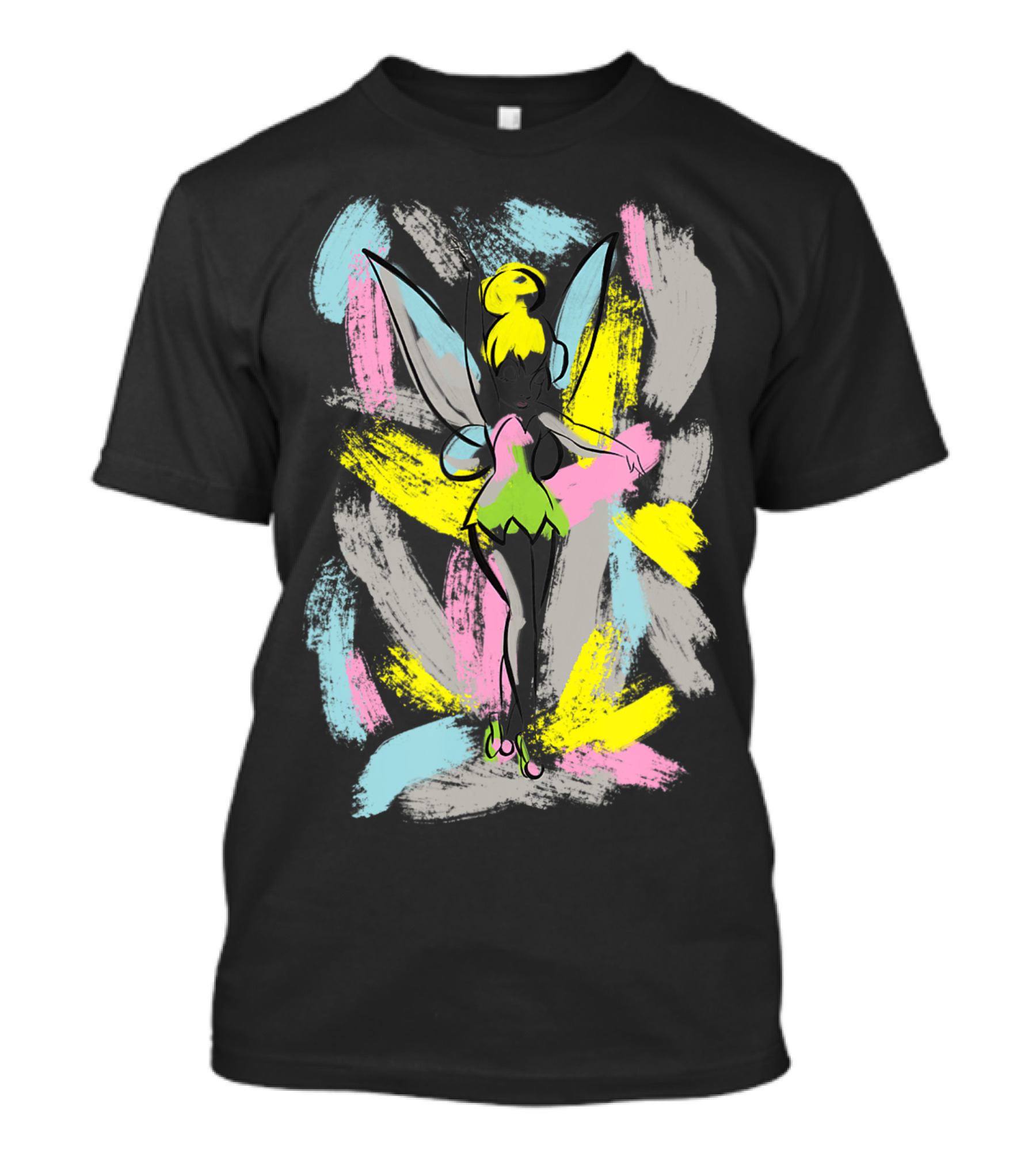 Disney Tinker Bell Colorful Abstract Brushstrokes T-Shirt