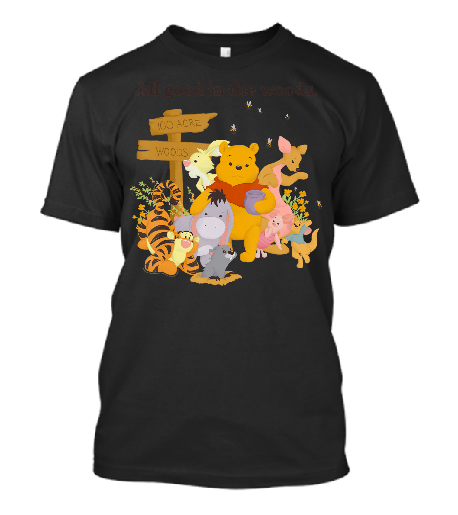 All Good In The Woods Disney Winnie The Pooh 100 Acre Woods Group Shot T-Shirt