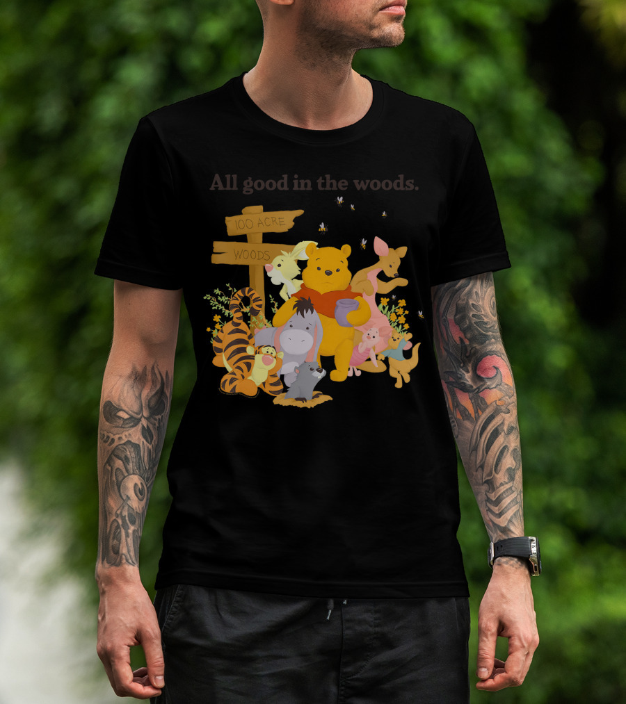 All Good In The Woods Disney Winnie The Pooh 100 Acre Woods Group Shot T-Shirt