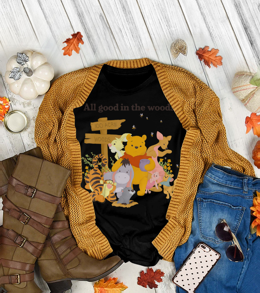All Good In The Woods Disney Winnie The Pooh 100 Acre Woods Group Shot T-Shirt